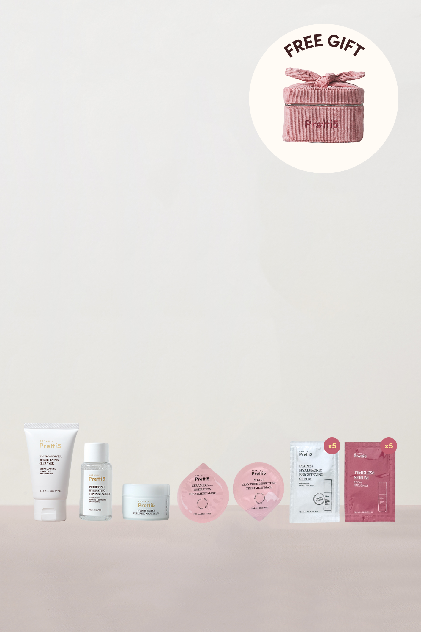 PRETTI5 TRAVEL GLOW ESSENTIALS