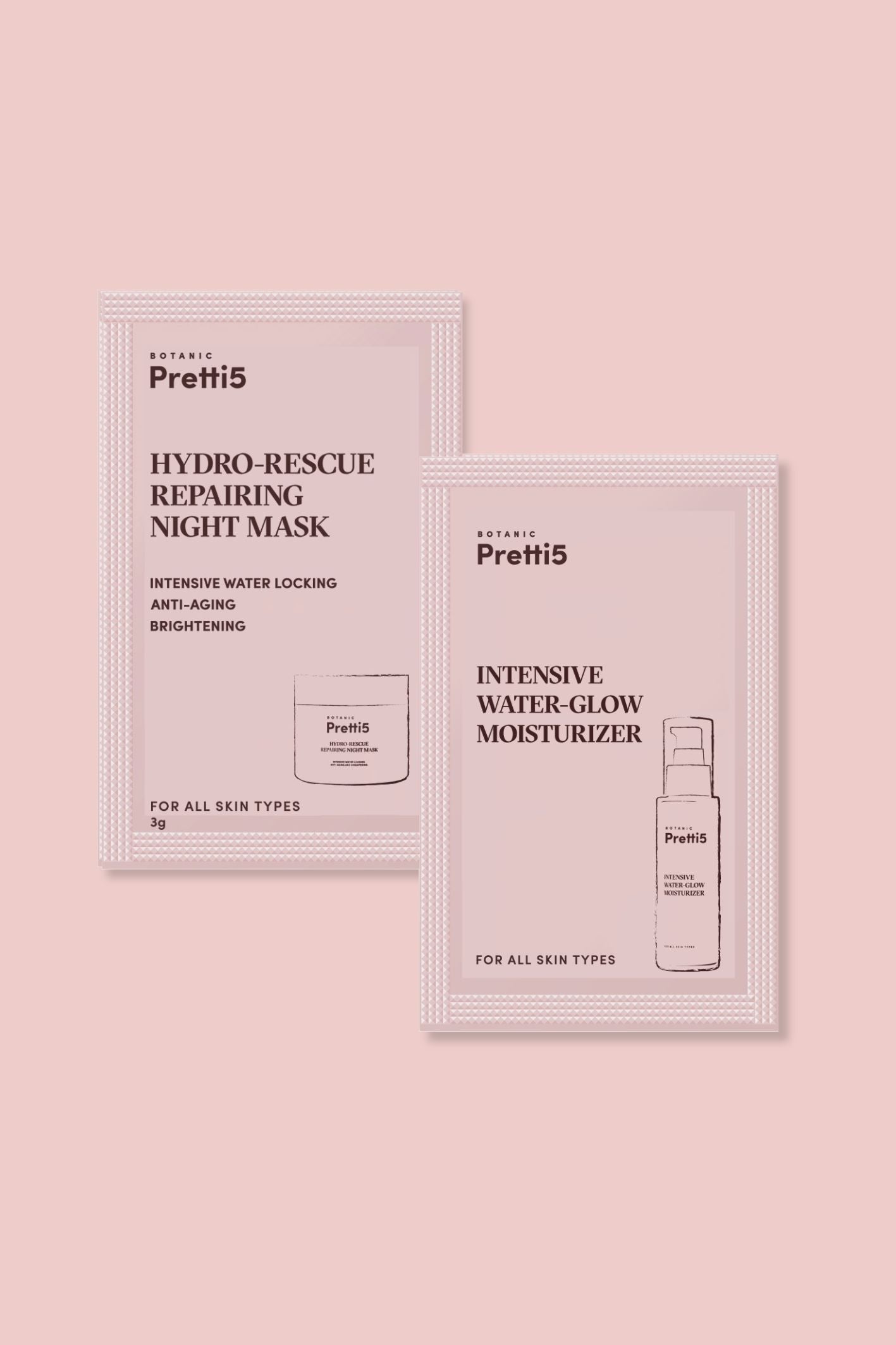 Sachet | INTENSIVE WATER-GLOW MOISTURIZER 2ml x 1 + HYDRO-RESCUE REPAIRING NIGHT MASK 3g x 1